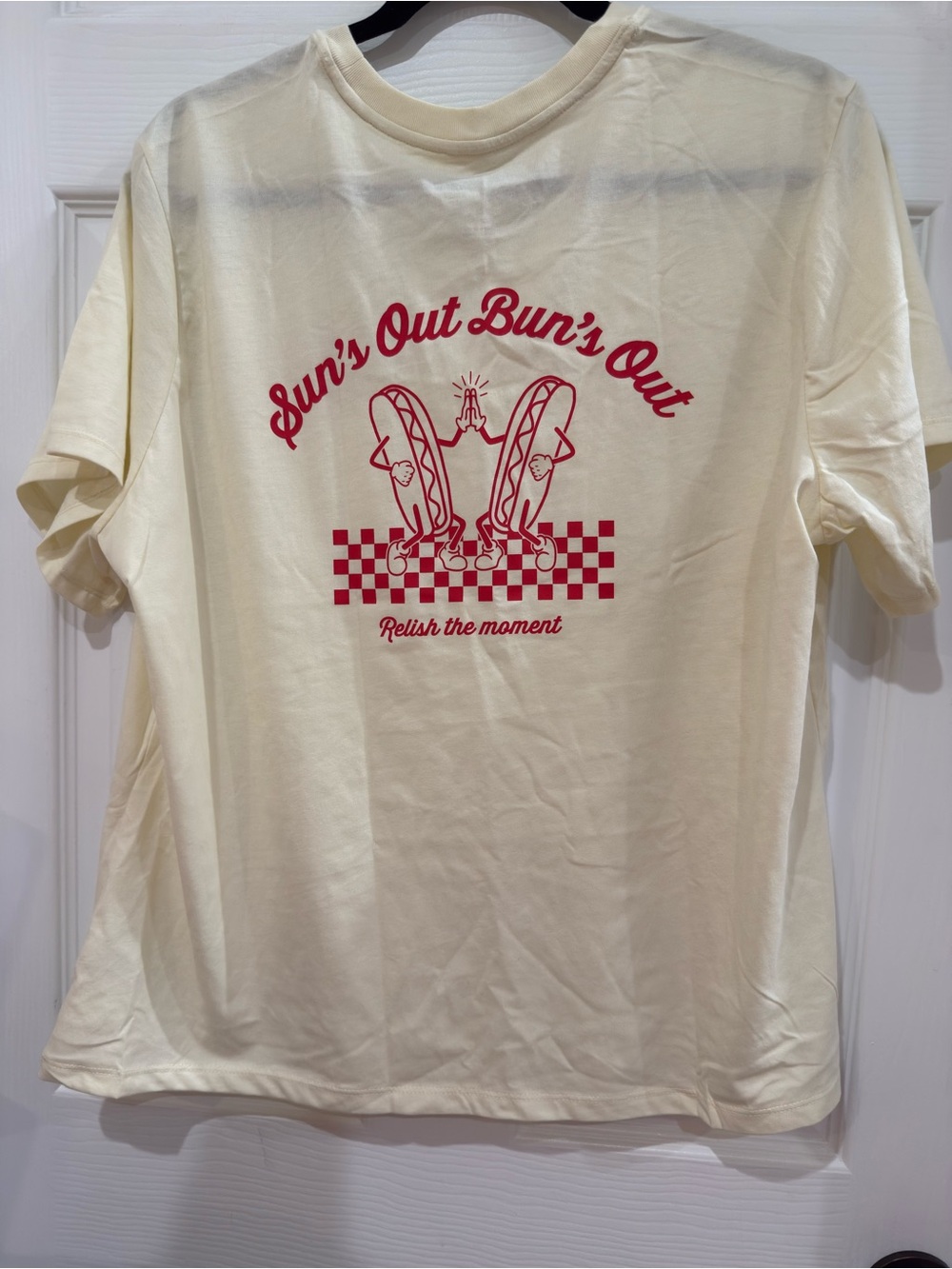 Hot Dog 4th of July Graphic Tee with a Design on the Back ‘Sun’s Out Bun’s Out’ - Picture 2 of 6